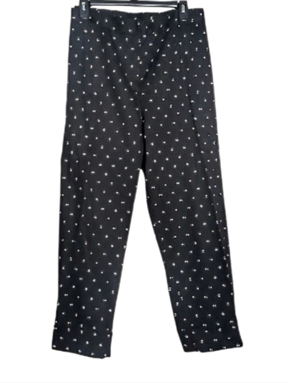 Women's Size 22 Black With White Circle Patterned Straight Leg Dress Pants